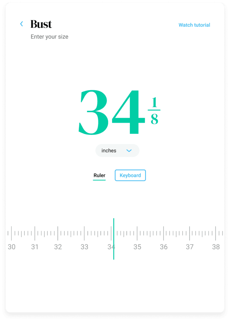 A screen shot of a calculator with a number line and a tape measure icon on it.